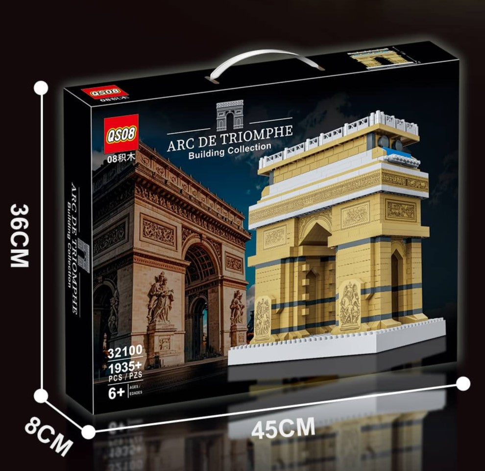 QS08 Arc de Triomphe Paris Landmark 1935pcs Architecture Micro Building Block Set