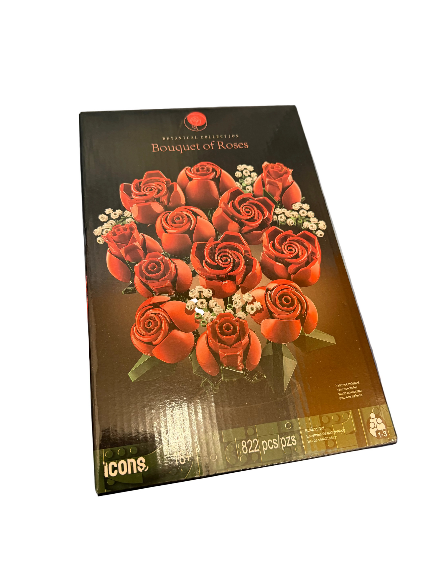 Bouquet of roses 822-piece botanical building block model – detail 5