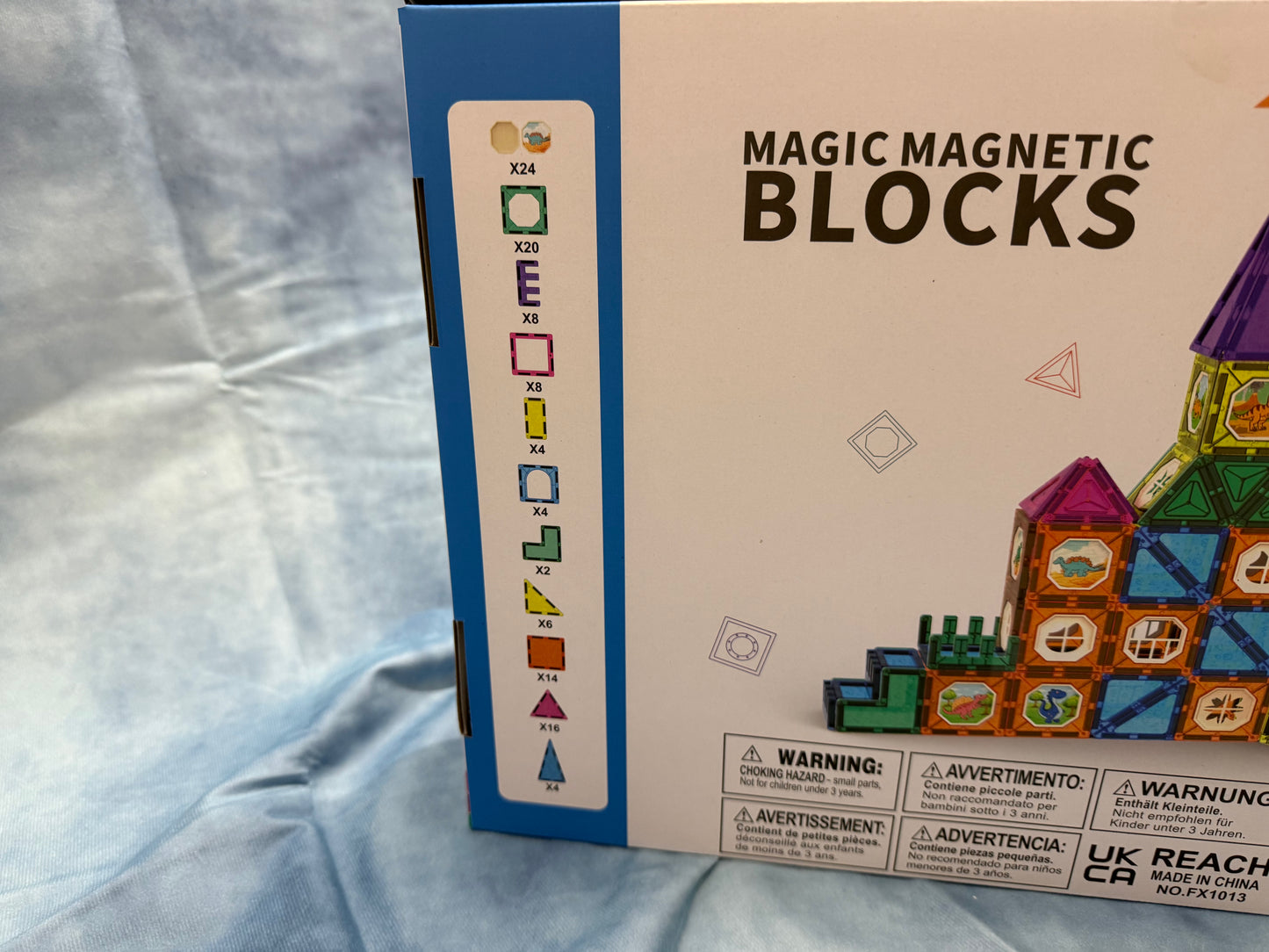 Magic Magnetic Blocks 110 Pieces STEM Multi Coloured Tiles 3D Puzzle Castle Magna
