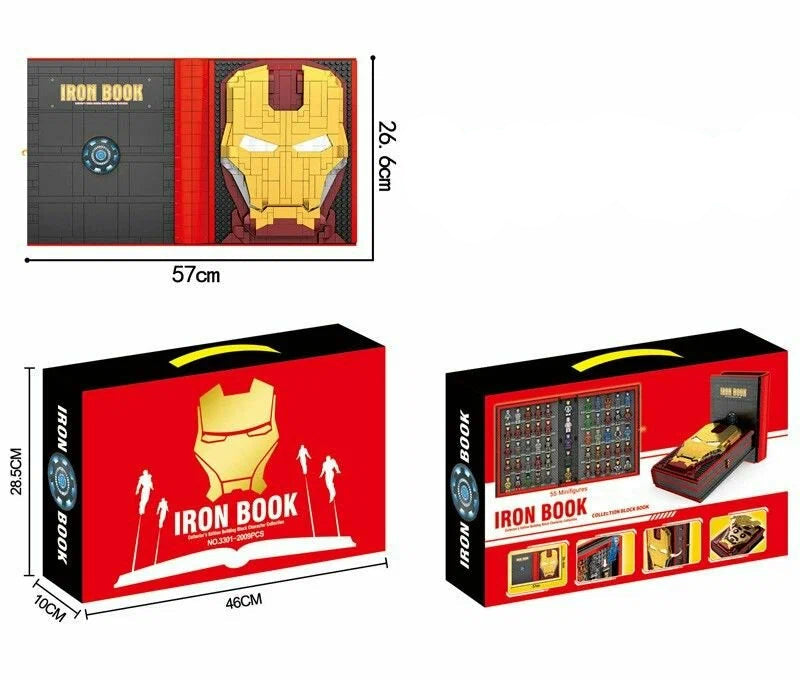 Iron Hero Display Book 3301 Building Set 2009pc 55 Figures Boxed