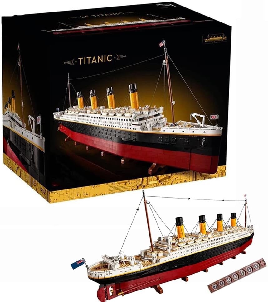 RMS Titanic large-scale brick display model