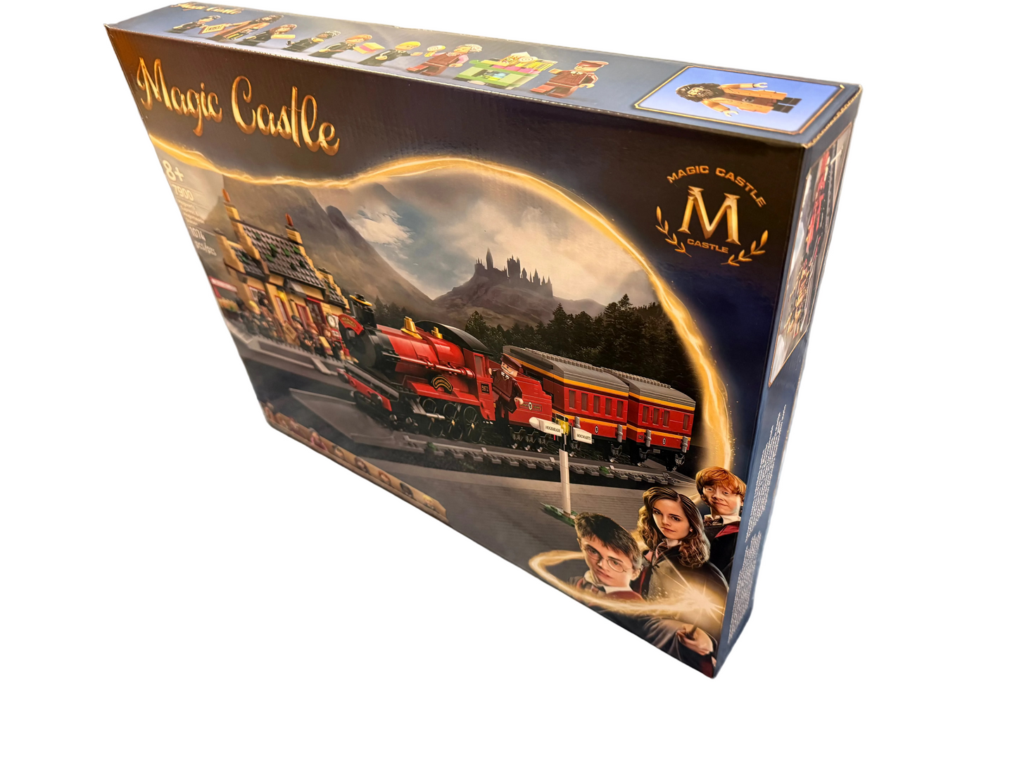 BuildMOC Wizard School Express Train & Station Building Blocks Set 1074+ Pieces HP