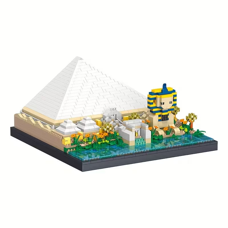 QS08 Great Pyramid of Giza Micro-Drill Particle Assembly Build Blocks Set 1600+