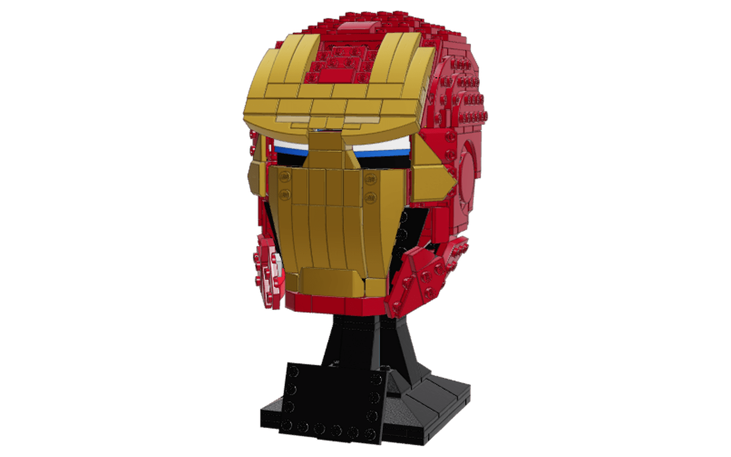Iron Red Gold Sci-Fi Helmet 480 Building Brick Display Model Boxed