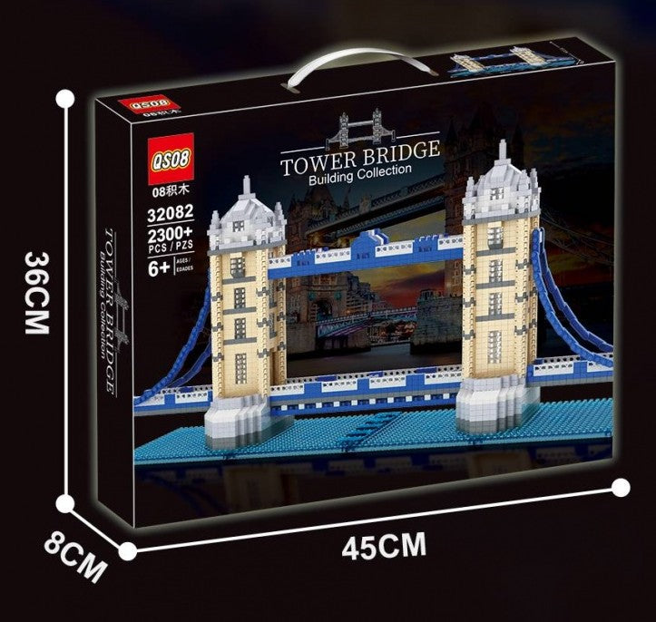 QS08 London Tower Bridge Micro-Drilled Build Blocks Assembly Set (2300+ Pieces)