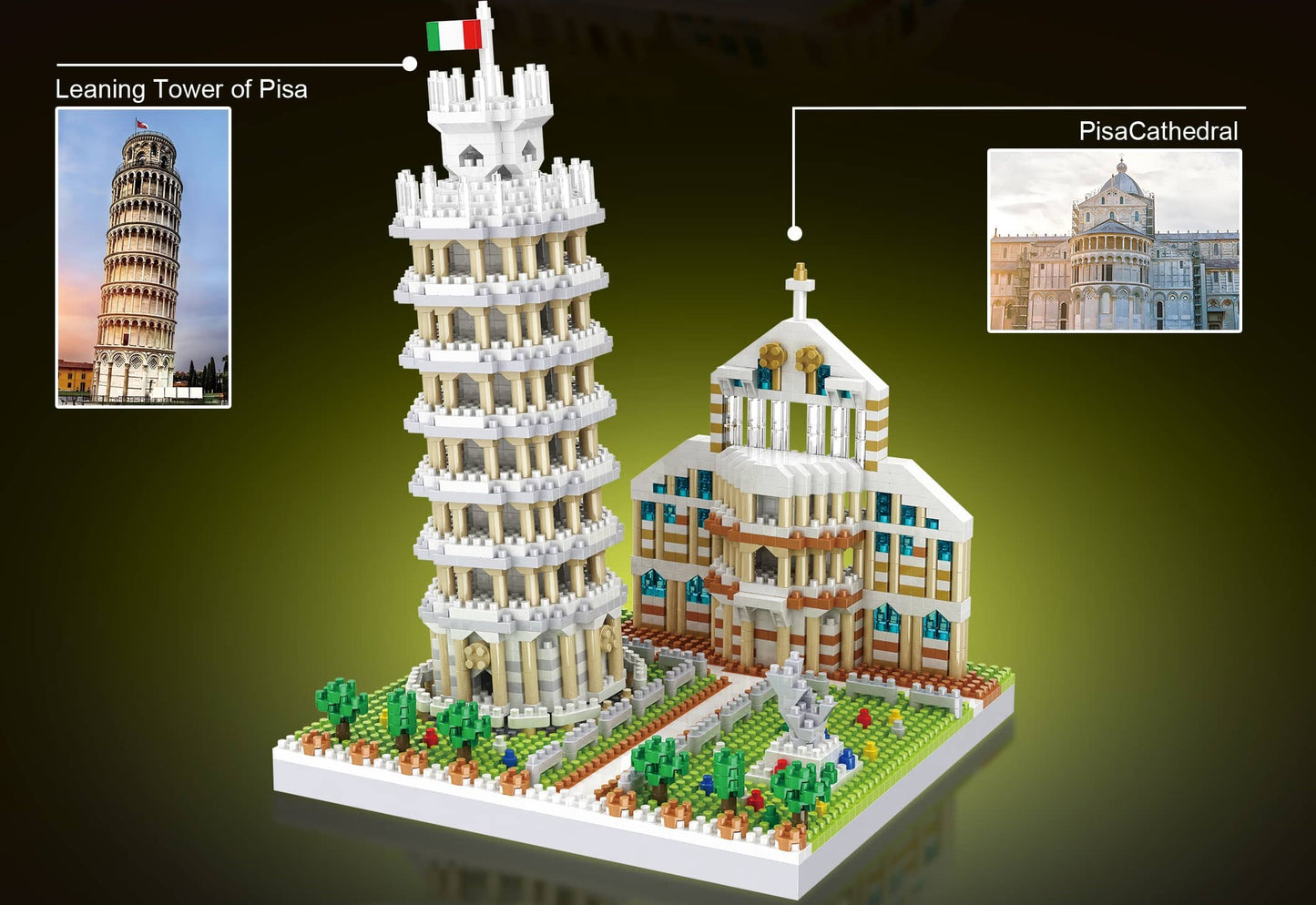 QS08 Leaning Tower of Pisa Landmark Architecture Building Blocks – 2680+ PCS (Microdrill Series)
