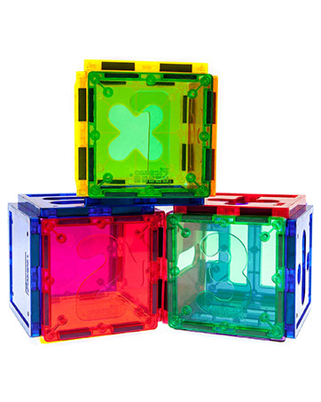 Magic Magnetic Blocks 92 Pieces Multi Coloured Tiles Castle 3D Stem Magna