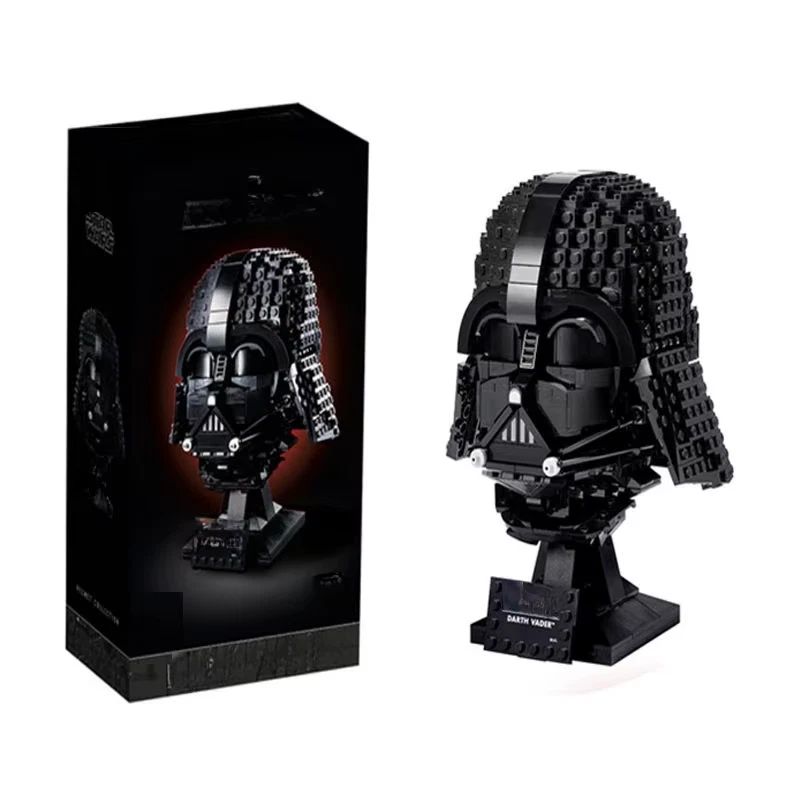 Black Space Warrior Helmet 834 pcs Building Brick Display Model Boxed