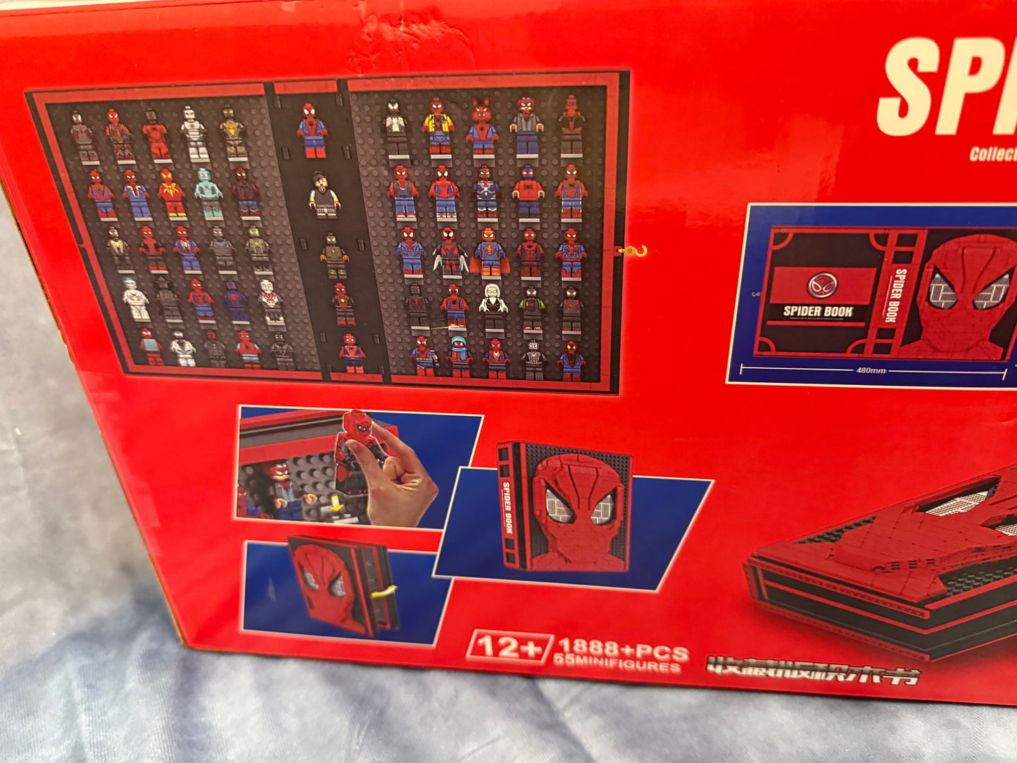Spider Red Webbed Hero Figure Book 1888pc BuildMOC Set 56 Figures Boxed