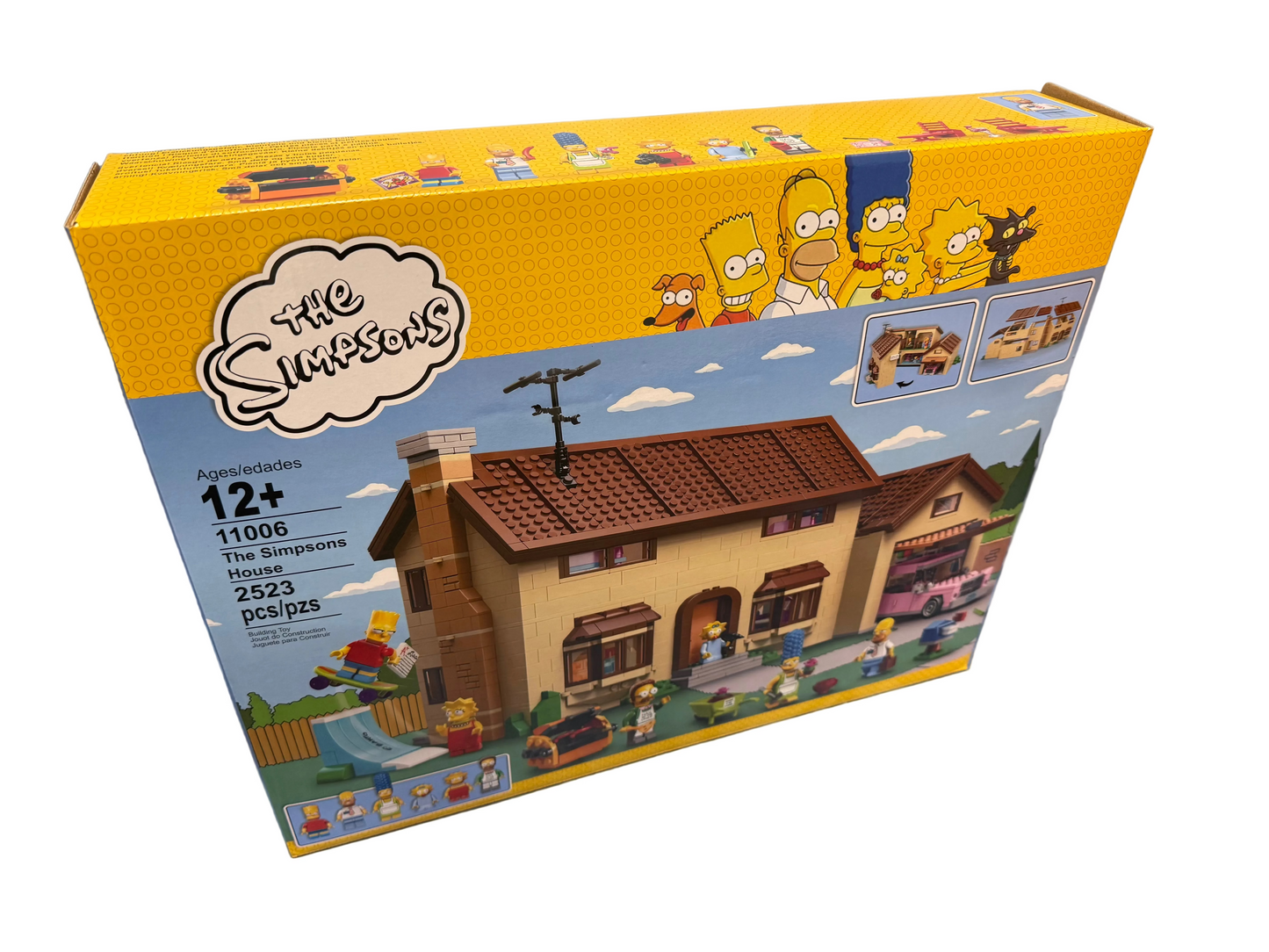 Large Suburban Family House Building Set 2523pcs Car 6 Figures Boxed Simpson