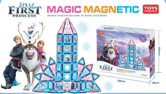 Magic Magnetic Tiles Variety Blocks Princess Frozen 185 Pieces Magna Large Set