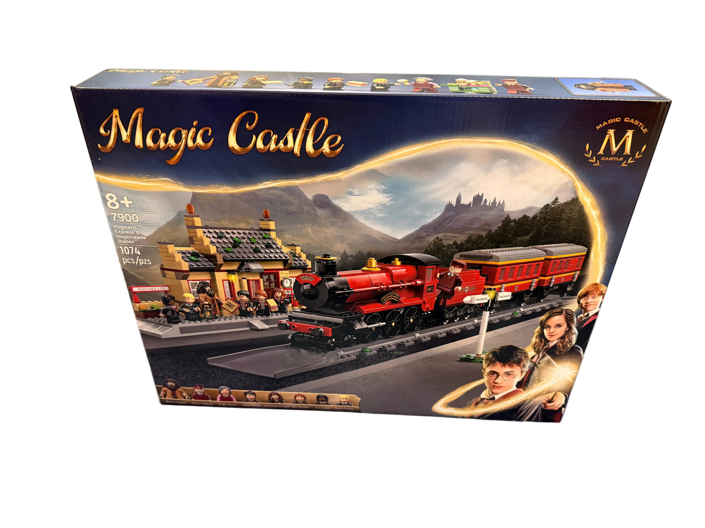BuildMOC Wizard School Express Train & Station Building Blocks Set 1074+ Pieces HP