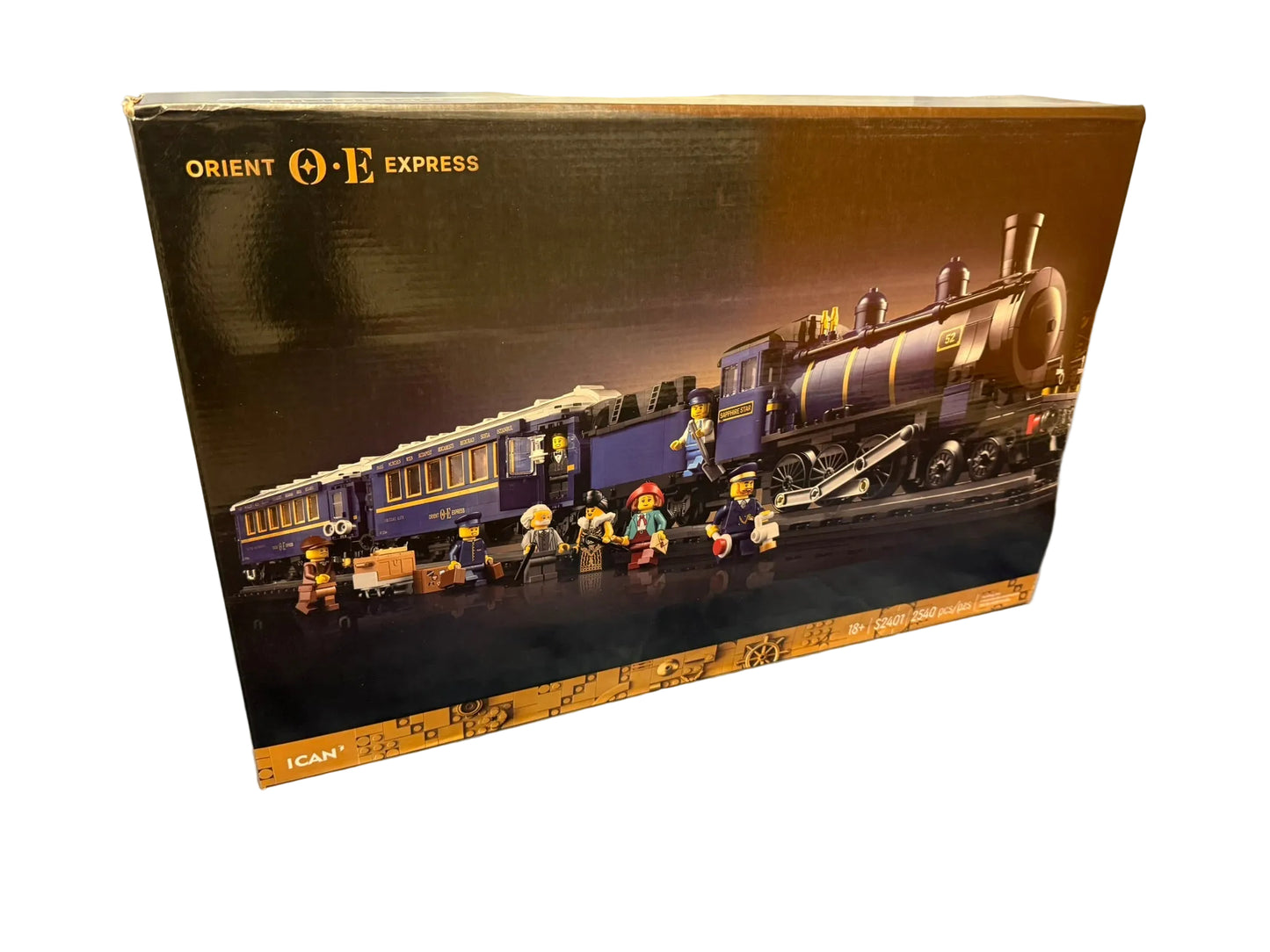 Large Blue Vintage Steam Train Building Set 2540pcs Figures Manual Boxed