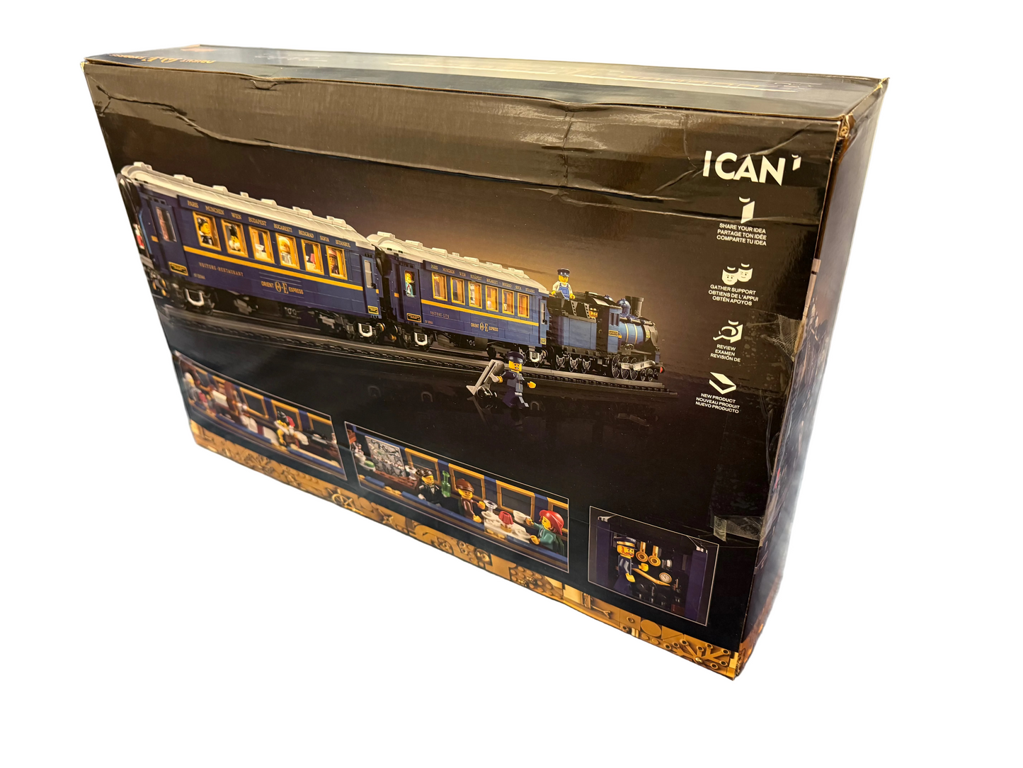 Large Blue Vintage Steam Train Building Set 2540pcs Figures Manual Boxed