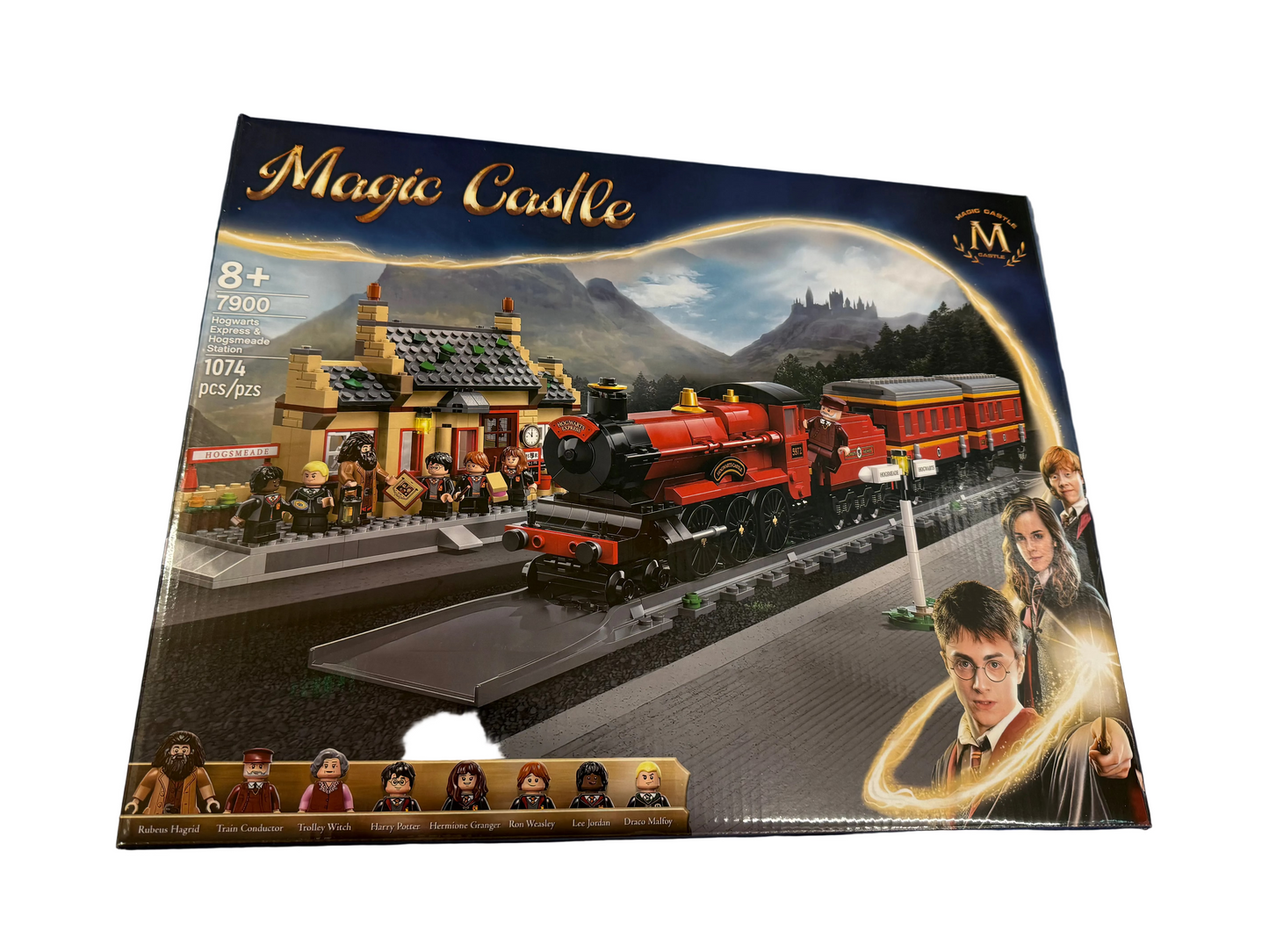 BuildMOC Wizard School Express Train & Station Building Blocks Set 1074+ Pieces HP