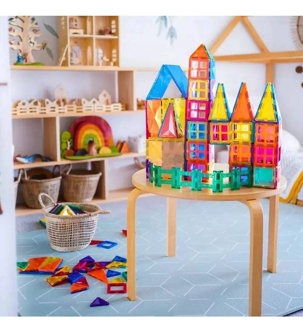 Diamond Pattern Magnetic Tiles Building Blocks 100pcs Kids Creative Tiles Set Gift