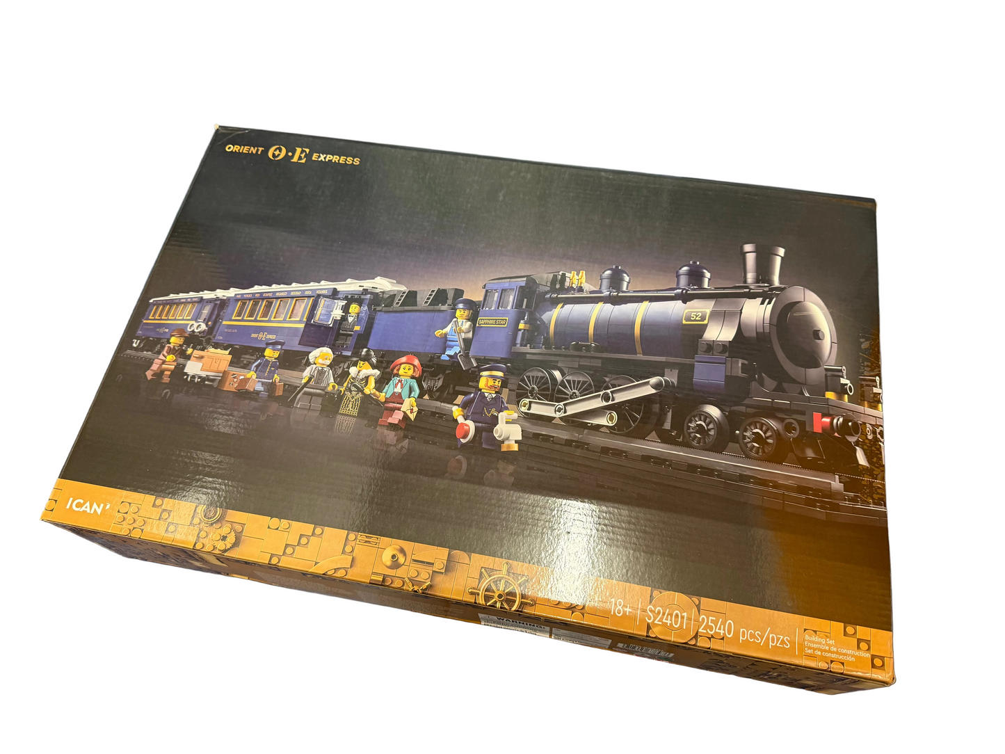 Large Blue Vintage Steam Train Building Set 2540pcs Figures Manual Boxed