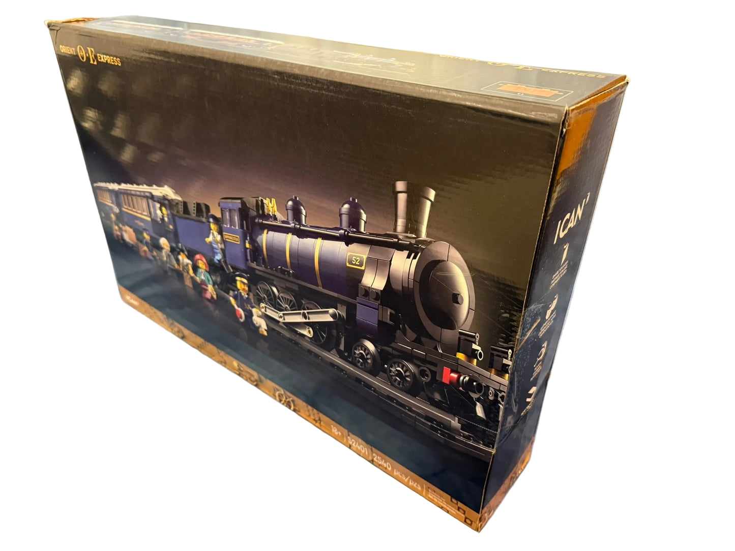Large Blue Vintage Steam Train Building Set 2540pcs Figures Manual Boxed