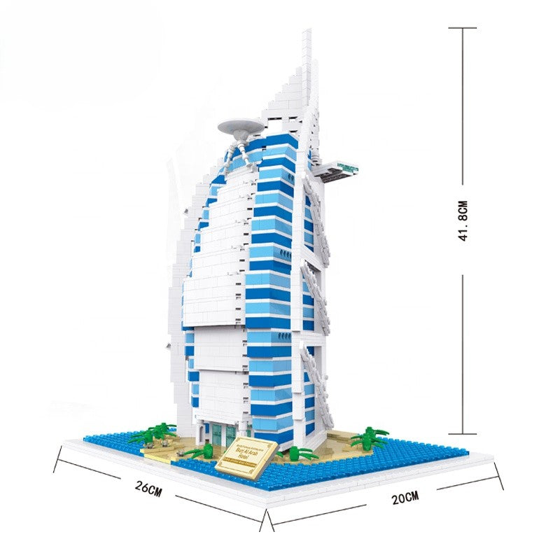 Burj Al Arab Tower Model – 2345pcs Architecture Building Blocks (MOC, Mini Bricks) Gift