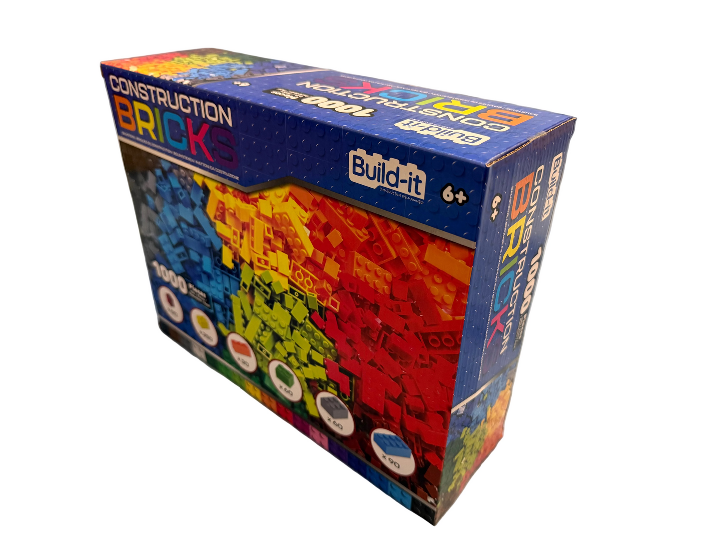1000-Piece Building Bricks Mixed Pack (ABS) – Multi-Colour Compatible Blocks