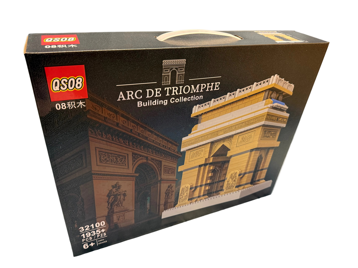 QS08 Arc de Triomphe Paris Landmark 1935pcs Architecture Micro Building Block Set