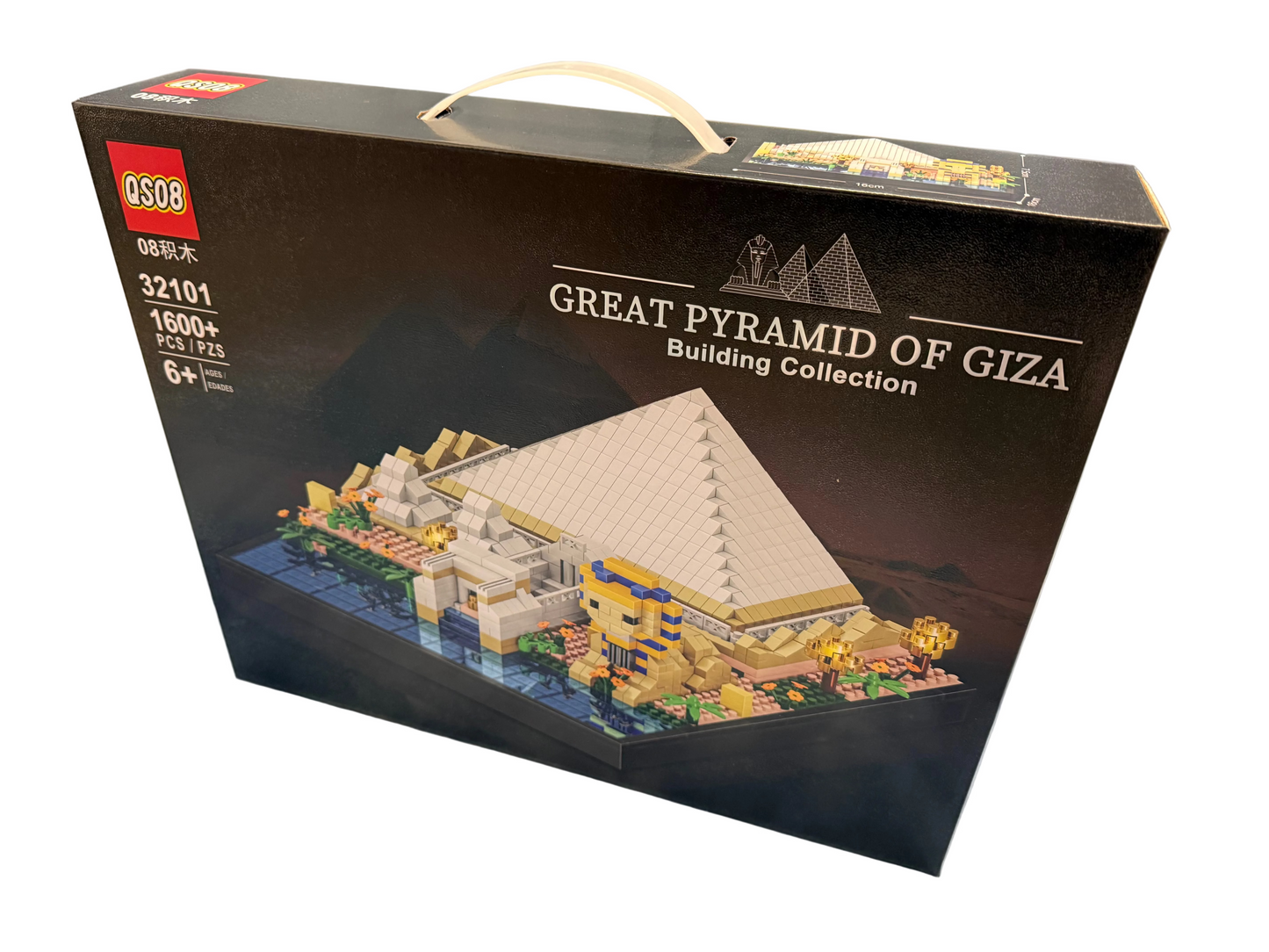 QS08 Great Pyramid of Giza Micro-Drill Particle Assembly Build Blocks Set 1600+