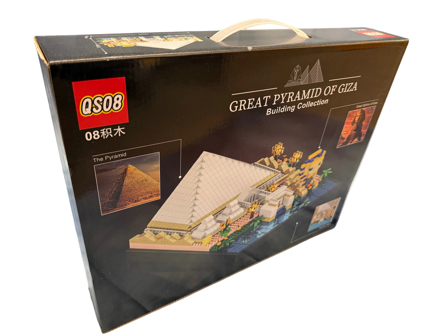 QS08 Great Pyramid of Giza Micro-Drill Particle Assembly Build Blocks Set 1600+