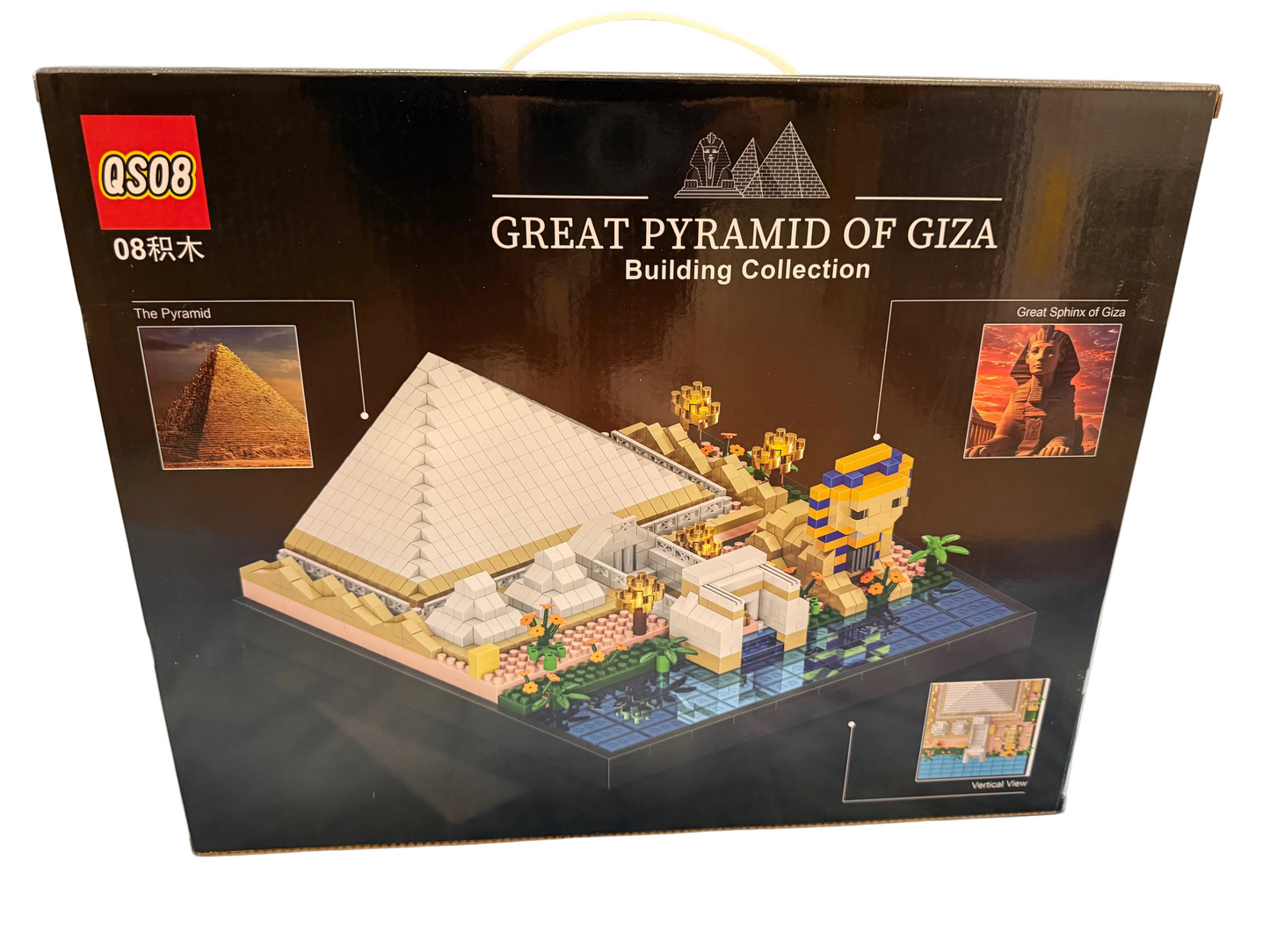 QS08 Great Pyramid of Giza Micro-Drill Particle Assembly Build Blocks Set 1600+