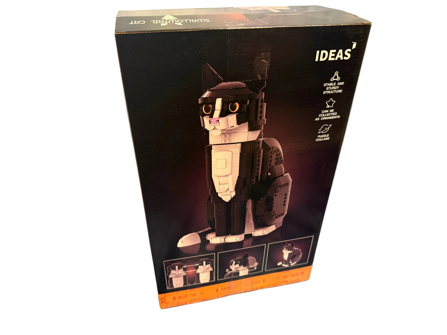 Black & White Tuxedo Cat Building Set 1710 Pet Display Model Boxed