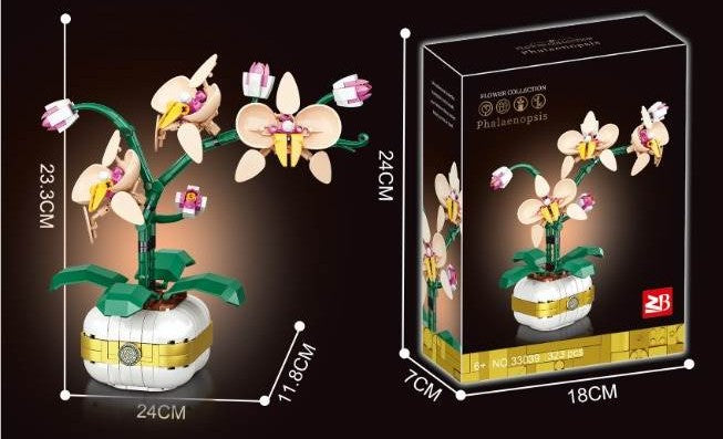 Phalaenopsis Mini Orchid Building Blocks 323pc Botanical Flower Boxed Gift
