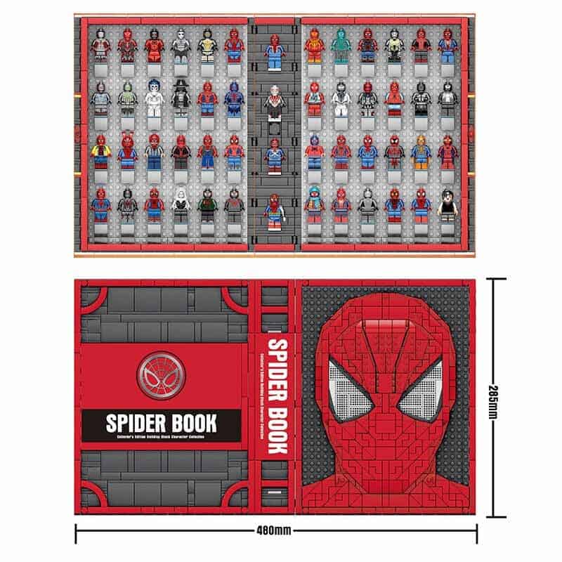 Spider Red Webbed Hero Figure Book 1888pc BuildMOC Set 56 Figures Boxed