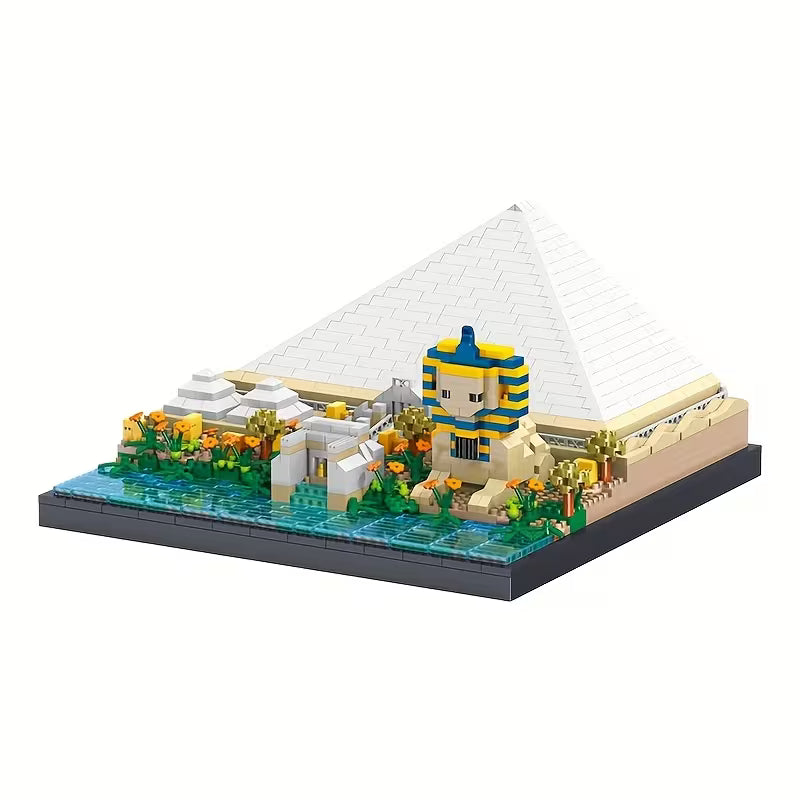 QS08 Great Pyramid of Giza Micro-Drill Particle Assembly Build Blocks Set 1600+