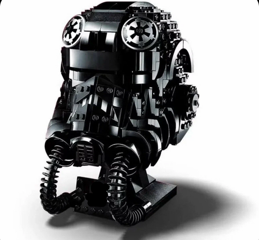 Black Space Fighter Pilot Helmet 724pc Building Brick Display Model