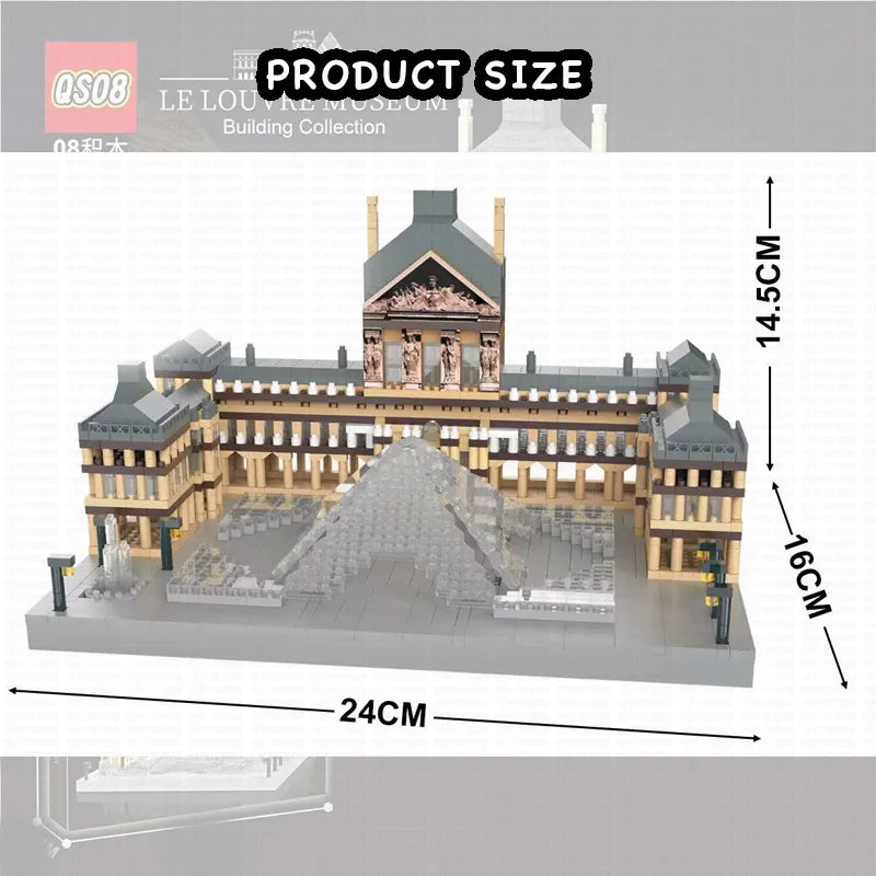 Louvre Museum Micro Assembly Building Set (3000+) Mini Bricks