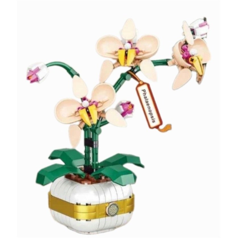 Phalaenopsis Mini Orchid Building Blocks 323pc Botanical Flower Boxed Gift