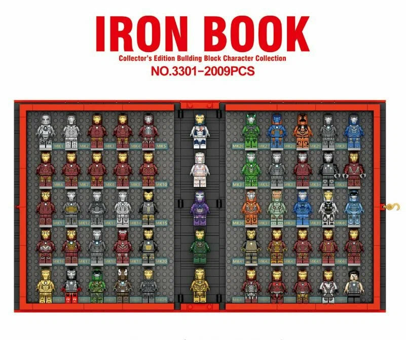 Iron Hero Display Book 3301 Building Set 2009pc 55 Figures Boxed