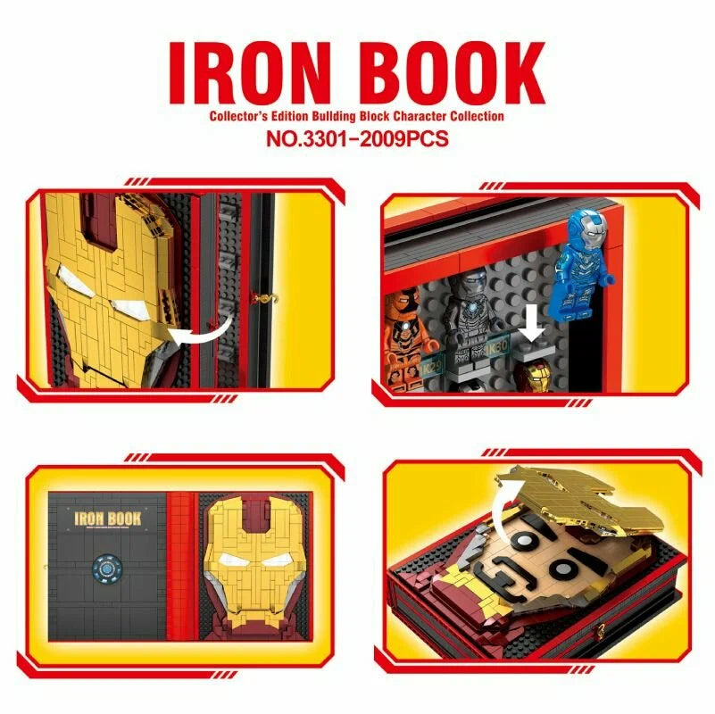 Iron Hero Display Book 3301 Building Set 2009pc 55 Figures Boxed