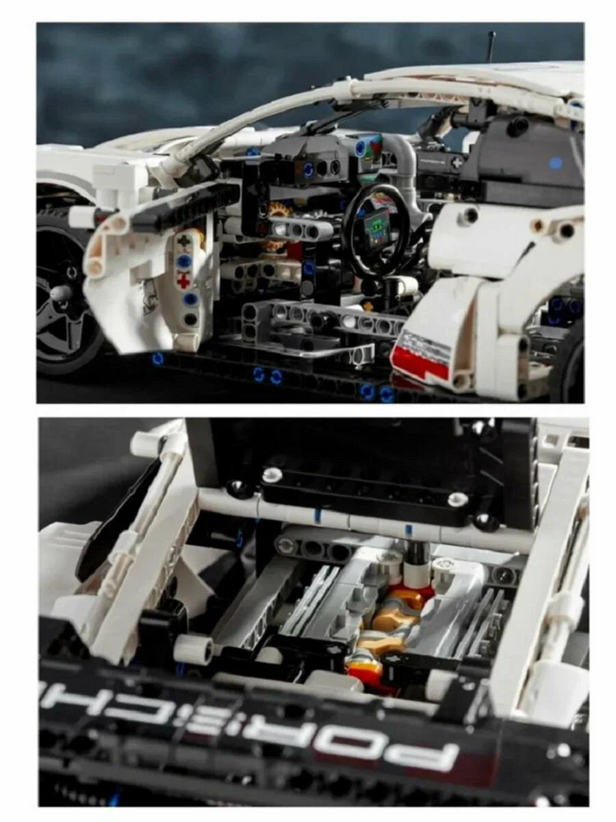 Porsche RSR Racing Car 1768pc Mechanical Building Set Boxed