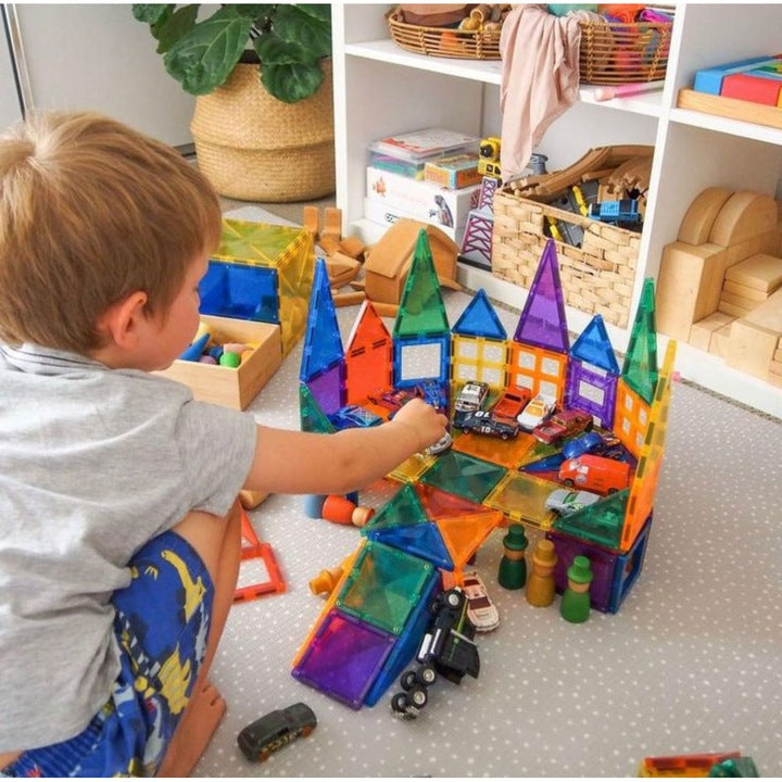 Diamond Pattern Magnetic Tiles Building Blocks 100pcs Kids Creative Tiles Set Gift