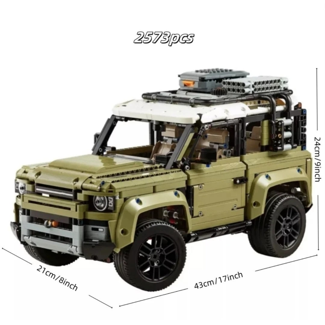 Olive Green 4x4 Off-Road Vehicle 2573pc Mechanical Building Set Boxed Land