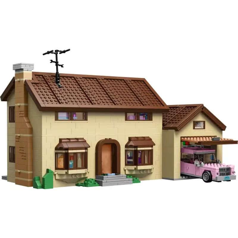 Large Suburban Family House Building Set 2523pcs Car 6 Figures Boxed Simpson