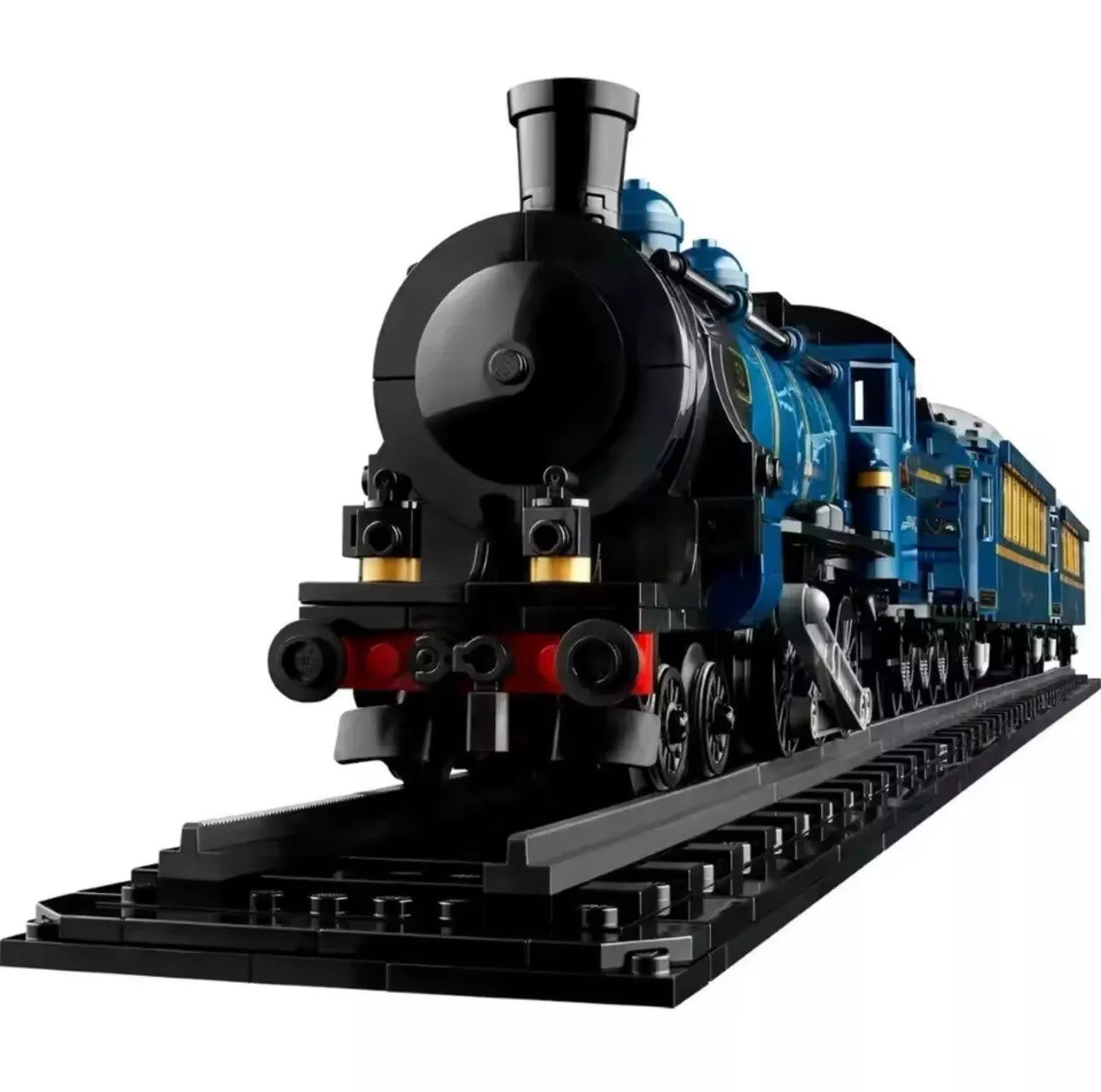 Large Blue Vintage Steam Train Building Set 2540pcs Figures Manual Boxed