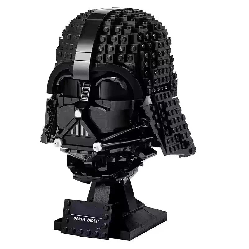 Black Space Warrior Helmet 834 pcs Building Brick Display Model Boxed