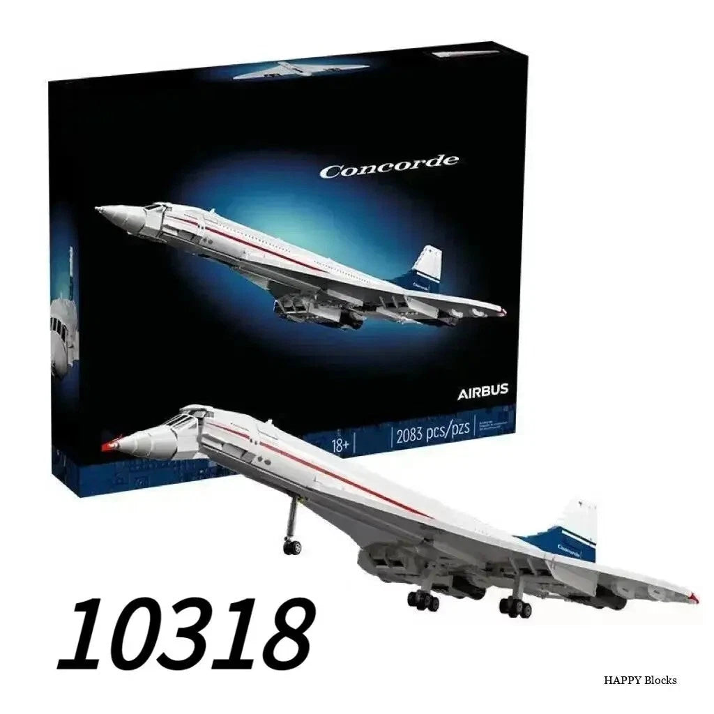 Concorde Supersonic Airbus 2083pcs Building Blocks Airplane 10318