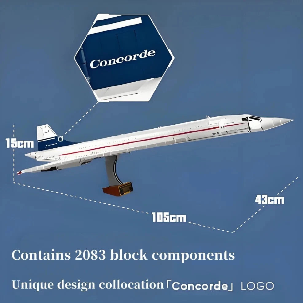 Concorde Supersonic Airbus 2083pcs Building Blocks Airplane 10318