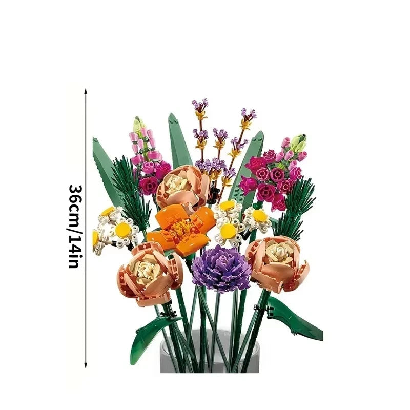 Wildflower Bouquet Flowers Building Blocks 756pcs Botanical Collection