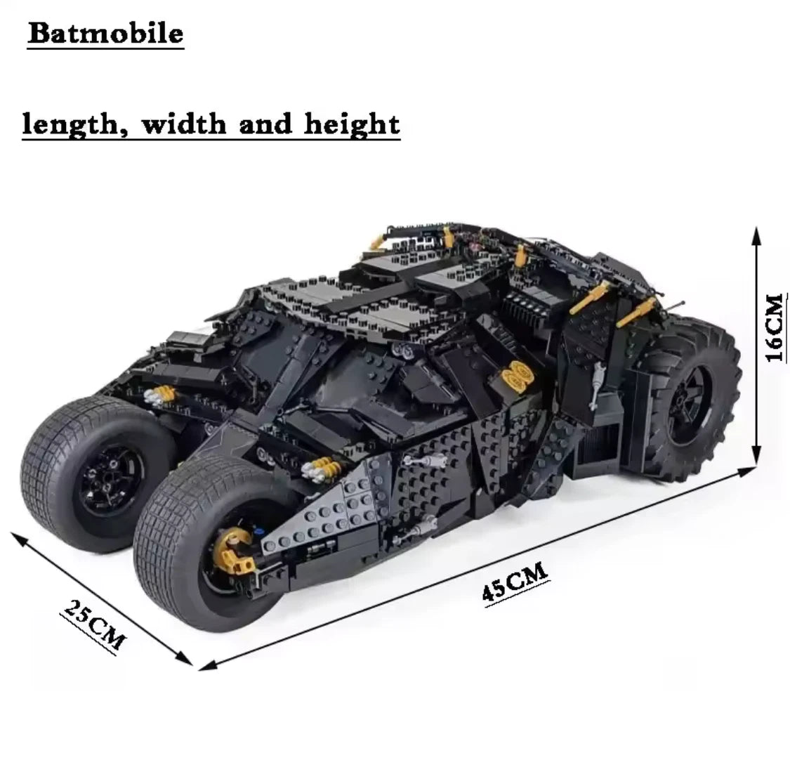 BuildMOC Black Armoured Tactical Vehicle 1869pc Building Brick Display Model Boxed
