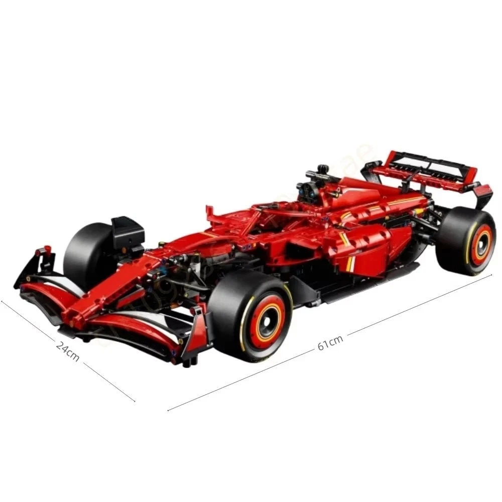Red Ferrari F1 Race Car Building Blocks Set 1361pcs Boxed Display Model 42207
