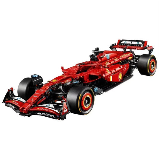 Red Ferrari F1 Race Car Building Blocks Set 1361pcs Boxed Display Model 42207