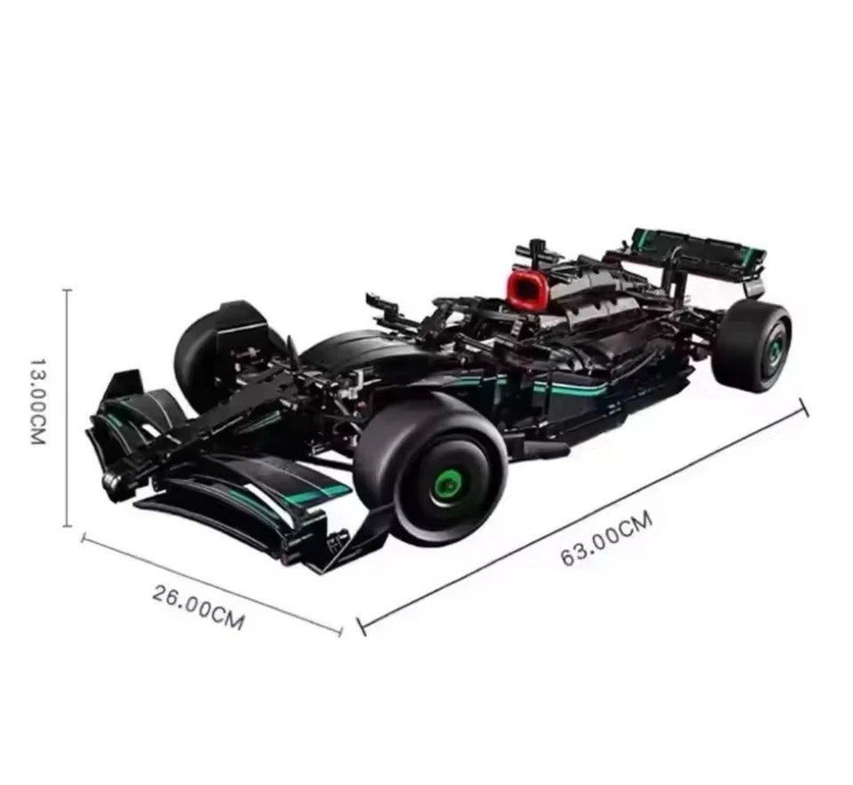 Black F1 Race Car Building Blocks Set 1642pcs 1:8 Display Model Boxed
